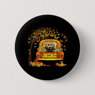 It’s Fall Y’all Goldendoodle Pumpkin Autumn Look 6 Cm Round Badge