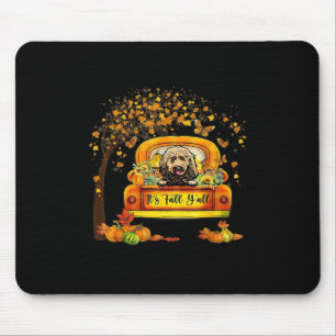 It’s Fall Y’all Goldendoodle Pumpkin Autumn Look Mouse Pad