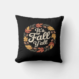 It’s Fall Y’all Halloween Bats Pumpkin Fall Hallow Cushion