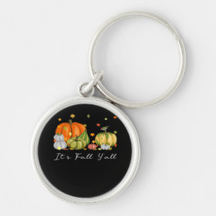 It’s Fall Y’all Halloween Pumpkin Autumn Leaves Th Key Ring
