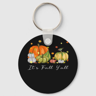 It’s Fall Y’all Halloween Pumpkin Autumn Leaves Th Key Ring