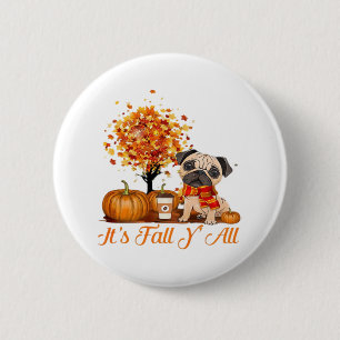 It’s Fall Y’all Halloween Thanksgiving Retro Class 6 Cm Round Badge