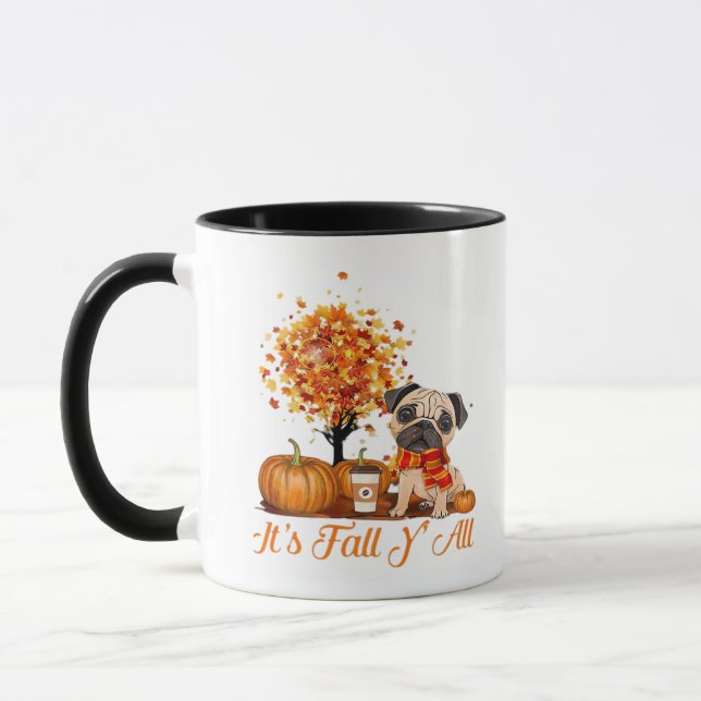It’s Fall Y’all Halloween Thanksgiving Retro Class Mug (Left)