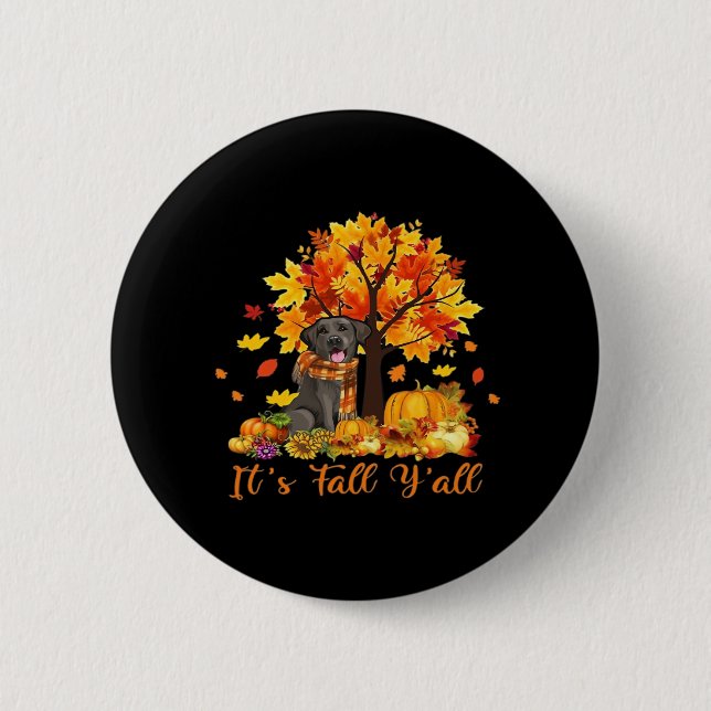 It’s Fall Y’all Halloween Thanksgiving Retro Graph 6 Cm Round Badge (Front)