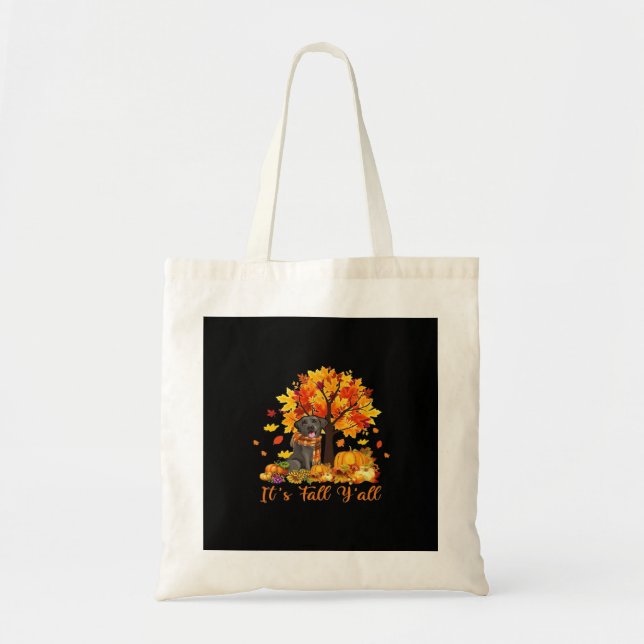 It’s Fall Y’all Halloween Thanksgiving Retro Graph Tote Bag (Front)