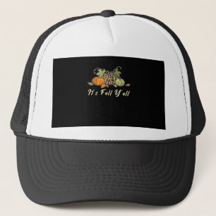 It’s Fall Y’all Happy Autumn Fall Y’all Leopard Pu Trucker Hat