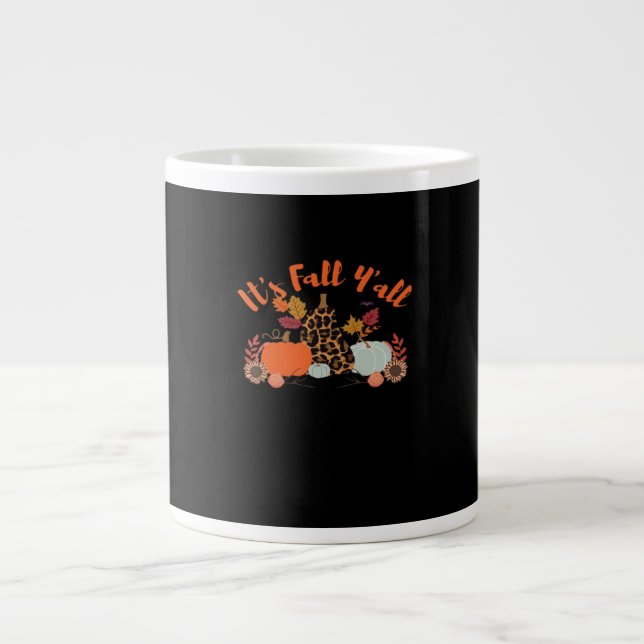 It’s Fall Y’all Hello Fall Happy Autumn Thanksgivi Large Coffee Mug (Front)