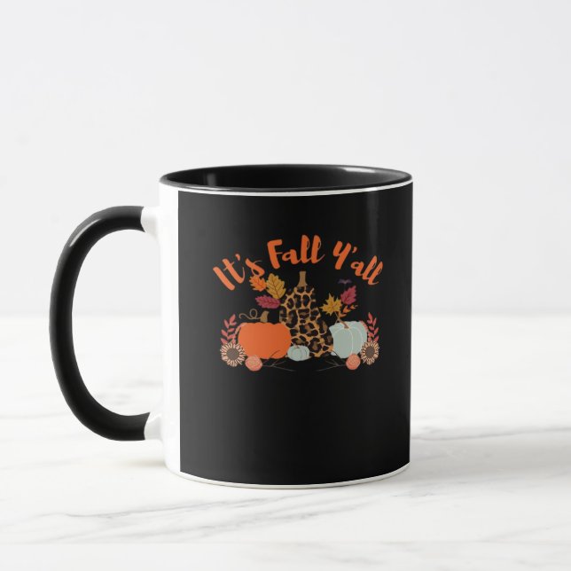 It’s Fall Y’all Hello Fall Happy Autumn Thanksgivi Mug (Left)