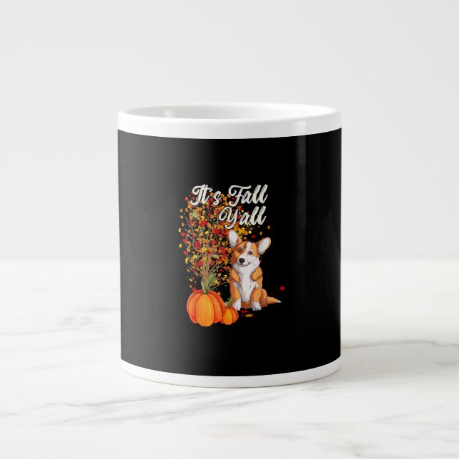 It’s Fall Y’all Leaf Fall Tree Hello Autumn Thanks Large Coffee Mug (Front)