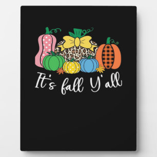 It’s Fall Y’all Leopard Pattern Pumpkin Plaque
