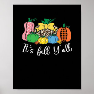 It’s Fall Y’all Leopard Pattern Pumpkin Style Poster