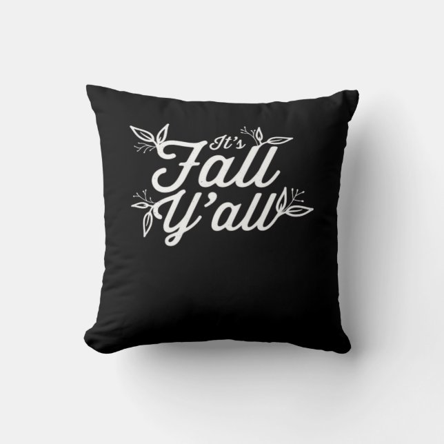 It’s Fall Y’all Lettering With Leaves Cushion (Front)