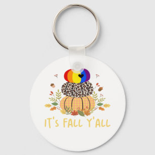 It’s Fall Y’all LGBTQ Pride Pumpkin Creative Casua Key Ring