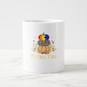 It’s Fall Y’all LGBTQ Pride Pumpkin Creative Casua Large Coffee Mug