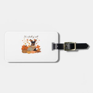 It’s Fall Y’all - Miniature Pinscher With Pumpkins Luggage Tag