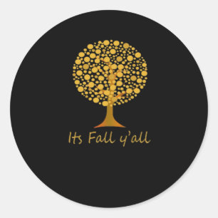 It’s Fall Y’all Minimal Clean Classic Round Sticker