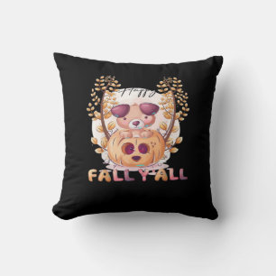 It’s Fall Y’all Pumpkin Autumn Halloween Cat Fall Cushion