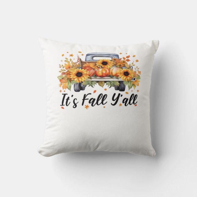 It’s Fall Y’all Pumpkin Autumn Tree Hello Fall Wom Cushion (Front)