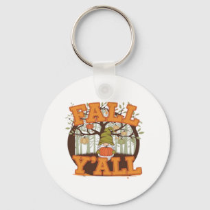 It’s Fall Y’all Pumpkin Gnome Autumn Funny Casual Key Ring