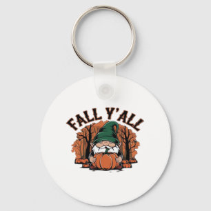 It’s Fall Y’all Pumpkin Gnome Autumn Retro Classic Key Ring