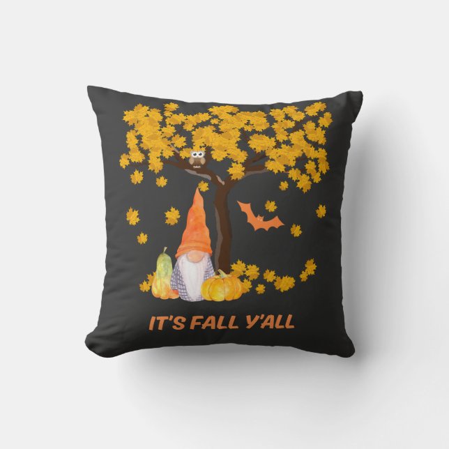 It’s Fall Y’all Pumpkin Gnome Autumn Tree Cushion (Front)