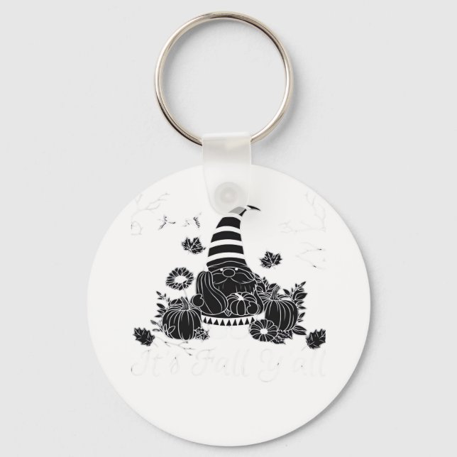 It’s Fall Y’all Pumpkin Gnome Autumn Tree Hello Fa Key Ring (Front)