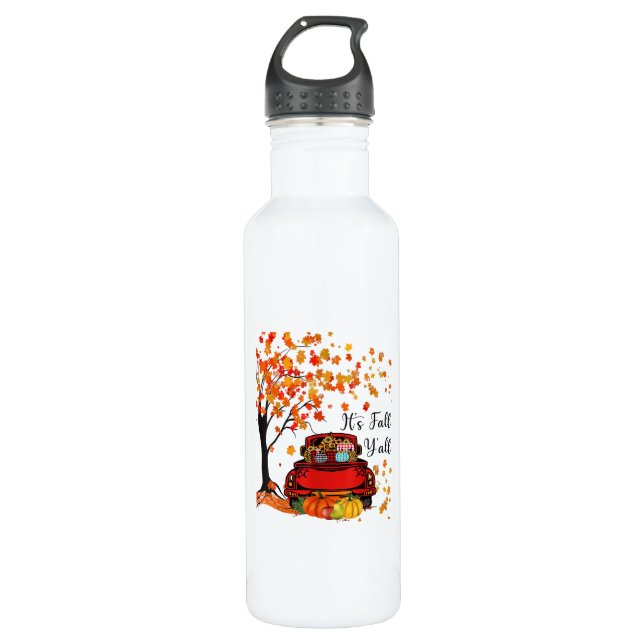 It’s Fall Y’all Pumpkin Leopard Fall Season Autumn 710 Ml Water Bottle (Front)