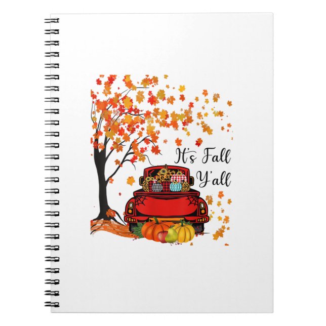 It’s Fall Y’all Pumpkin Leopard Fall Season Autumn Notebook (Front)