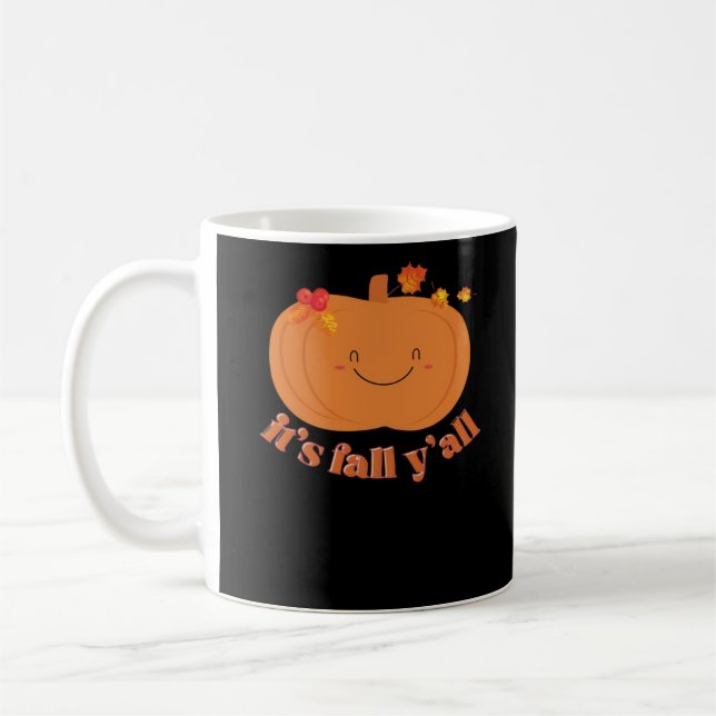 It’s Fall Y’all Pumpkin Retro Classic Coffee Mug (Left)