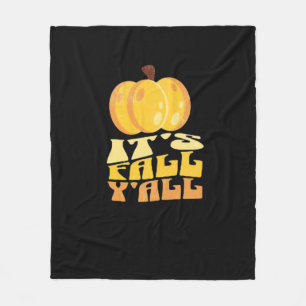 It’s Fall Y’all Pumpkin Retro Classic Fleece Blanket