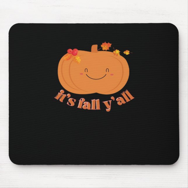 It’s Fall Y’all Pumpkin Retro Classic Look Mouse Pad (Front)