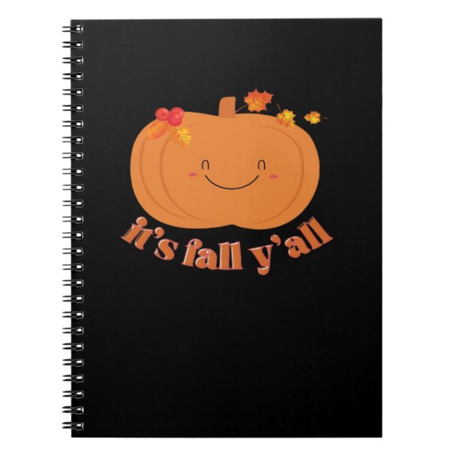 It’s Fall Y’all Pumpkin Retro Classic Notebook (Front)