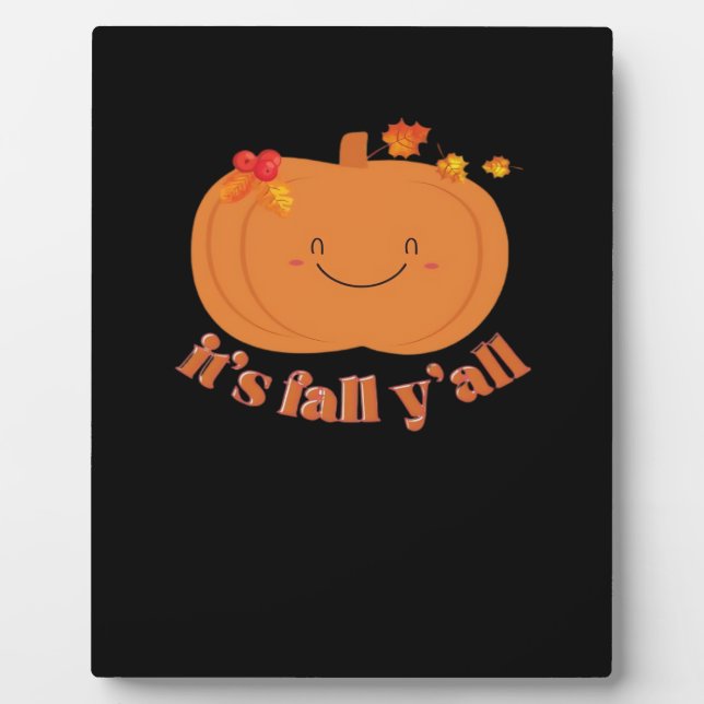It’s Fall Y’all Pumpkin Retro Classic Plaque (Front)