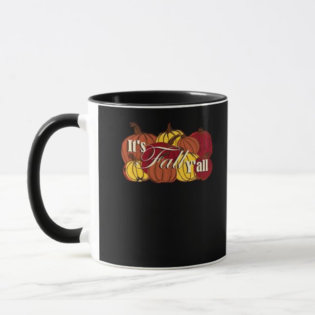 It’s Fall Y’all Pumpkin Text Classic Style Mug (Left)