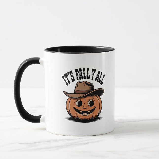 It’s Fall Y’all Pumpkin Trendy Graphic Mug (Left)