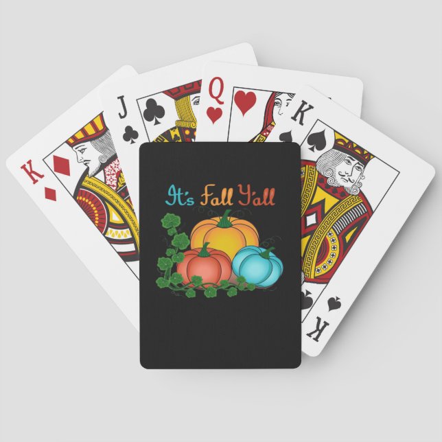 It’s Fall Y’all Pumpkins Retro Graphic Playing Cards (Back)