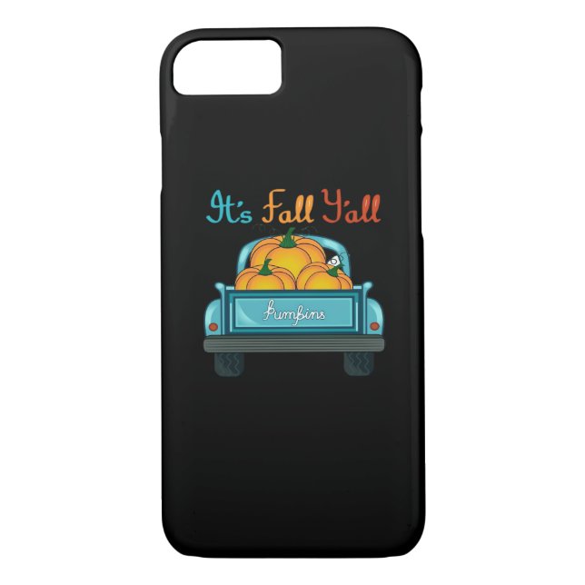 It’s Fall Y’all Pumpkins Truck Funny Graphic Case-Mate iPhone Case (Back)