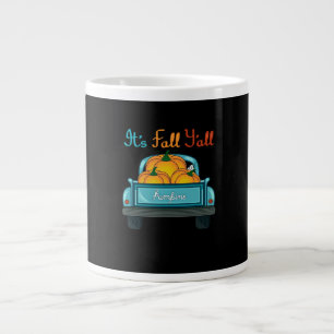 It’s Fall Y’all Pumpkins Truck Funny Graphic Large Coffee Mug