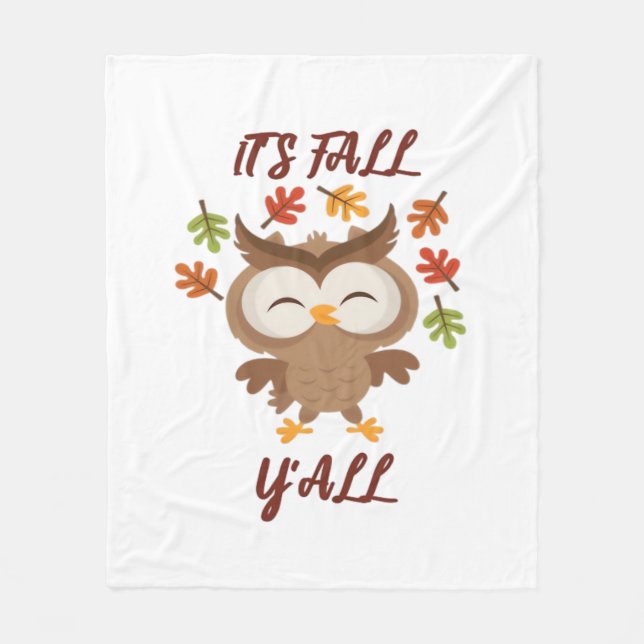 It’s Fall Y’all Quote Trendy Fleece Blanket (Front)