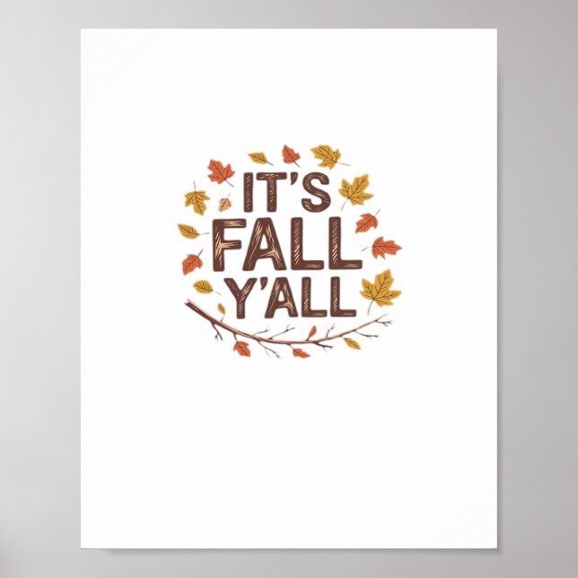 It’s Fall Y’all Retro Classic Design Poster (Front)