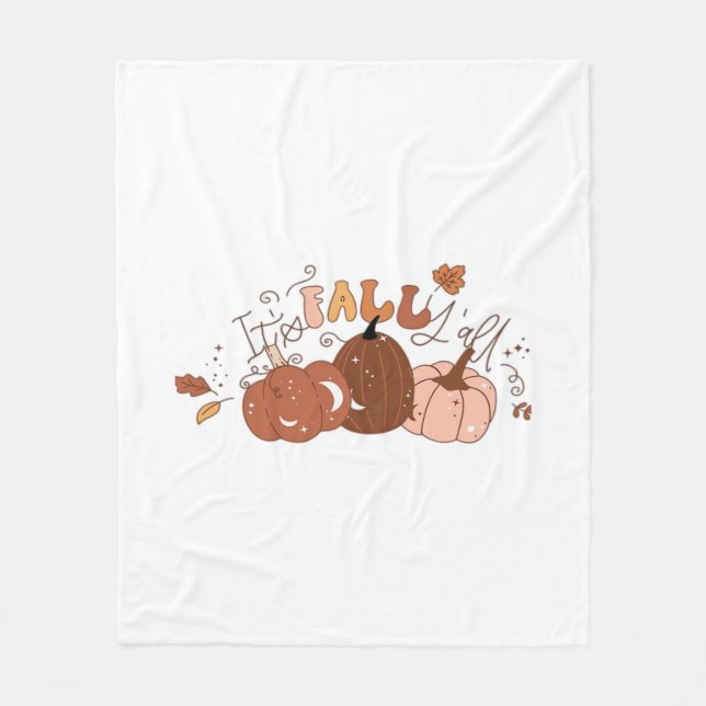 It’s Fall Y’all Retro Classic Fleece Blanket (Front)
