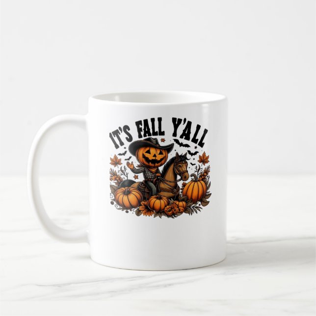 It’s Fall Y’all Retro Halloween Coffee Mug (Left)