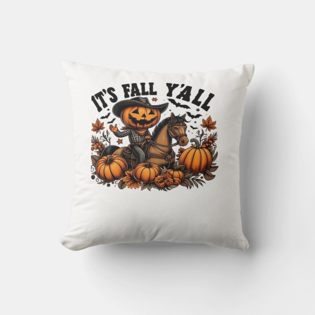 It’s Fall Y’all Retro Halloween Cushion (Front)