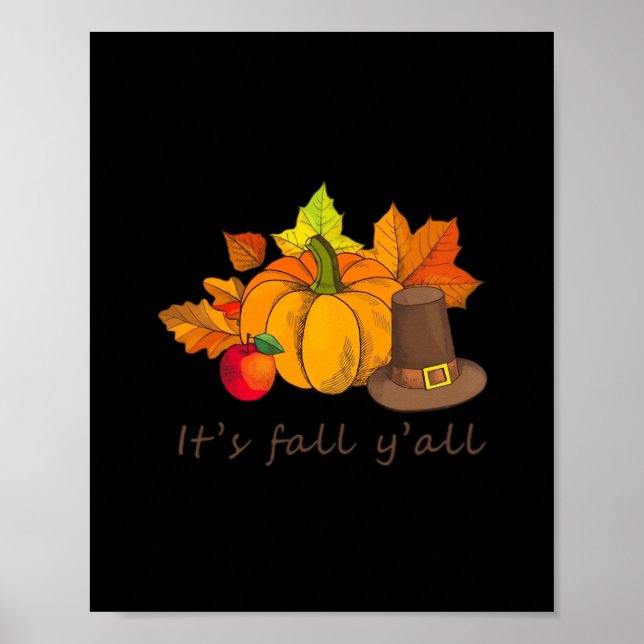 It’s Fall Y’all Retro Style Poster (Front)