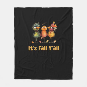 It’s Fall Y’all Rustic Minimal Clean Fleece Blanket
