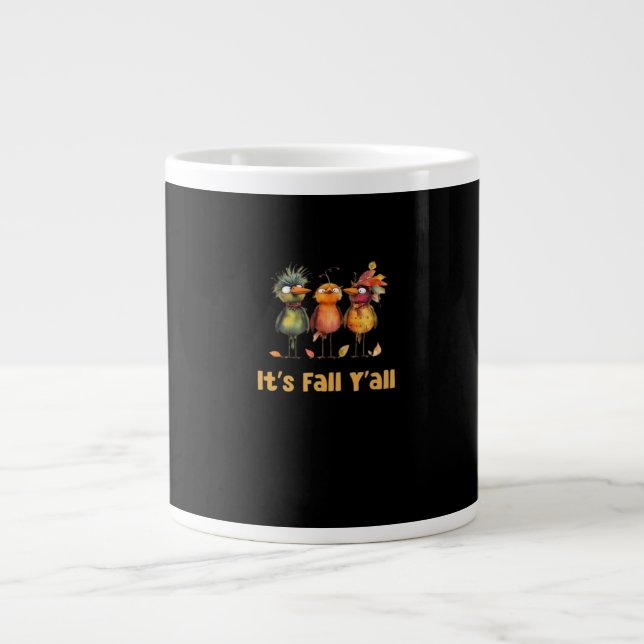 It’s Fall Y’all Rustic Minimal Clean Large Coffee Mug (Front)