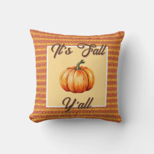 It’s Fall Y’all - Rustic Pumpkin Harvest Cushion