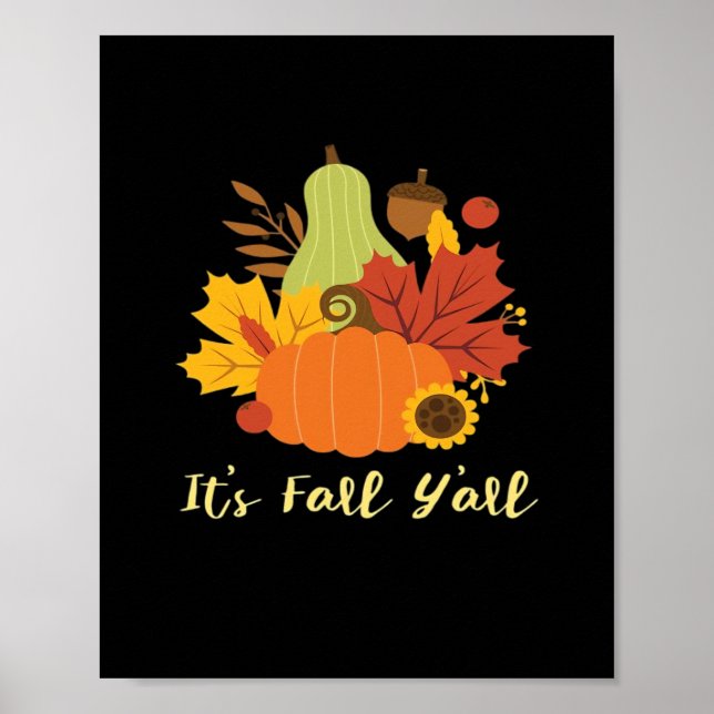 It’s Fall Y’all Trendy Aesthetic Poster (Front)