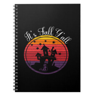 It’s Fall Y’all Vintage Halloween Scene Fall Notebook