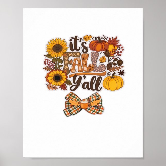 It’s Fall Y’all Vintage Style Poster (Front)